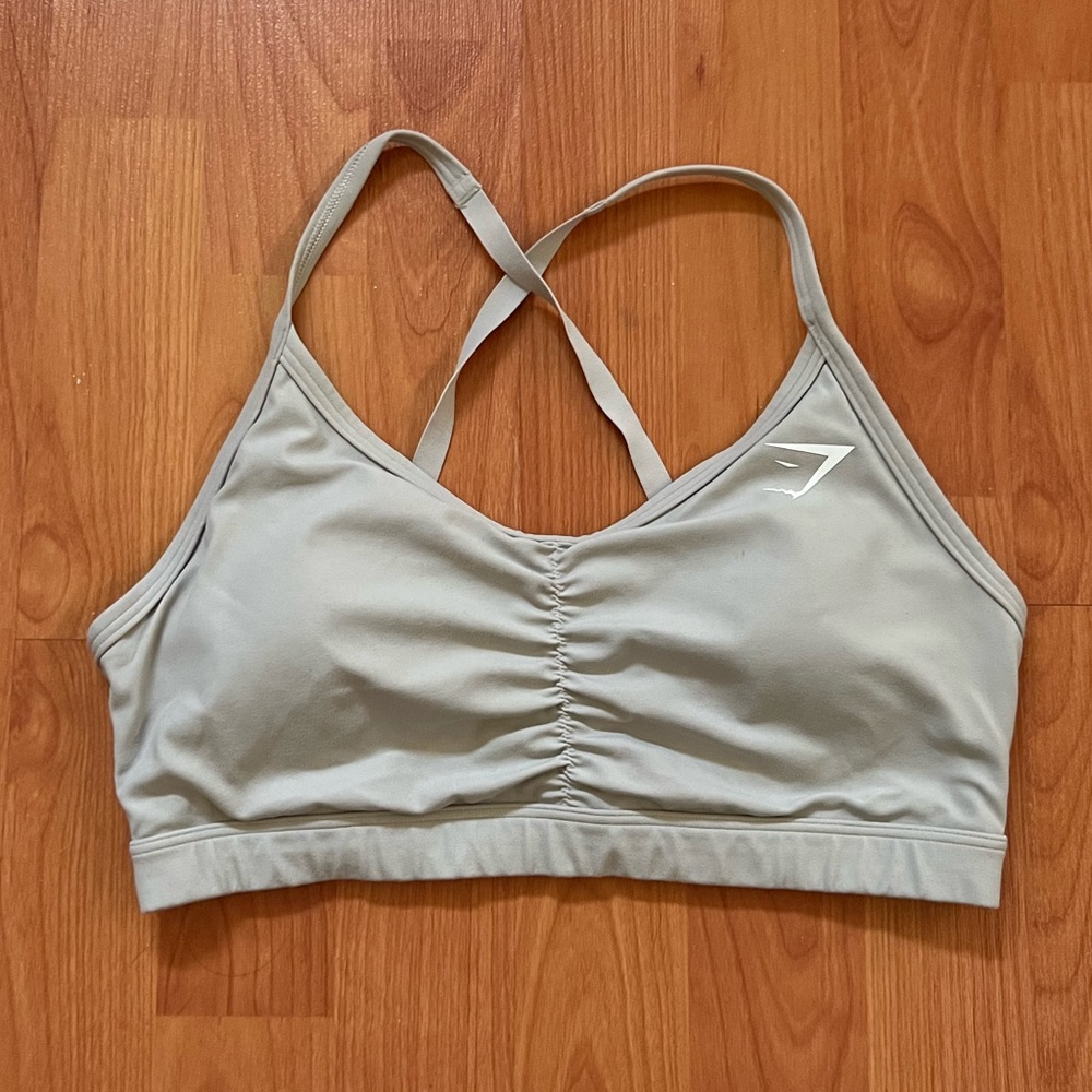 Gymshark Runched Sports Bra Cream Color